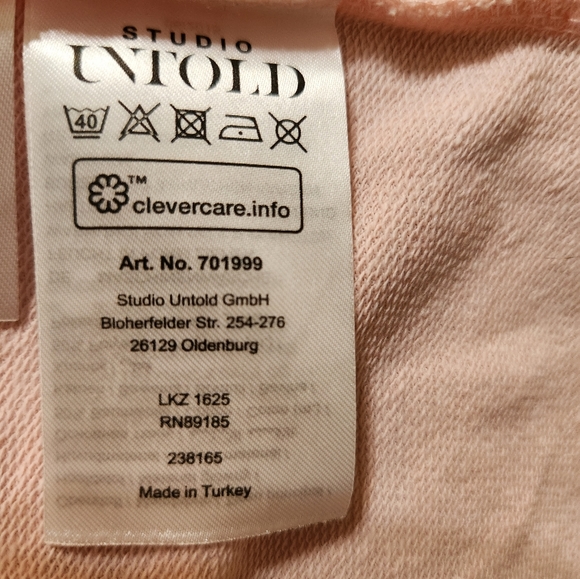 STUDIO UNTOLD size M LOVE sweatshirt. Light pink, unfinished hem - Picture 4 of 7
